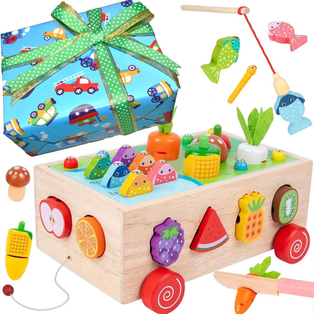Montessori Educational Toy Wooden Mold Play Set Supervised by Wrapping Coordinator Colorful and Easy To Clean Up Uses Safe Materials Popoma [Boy