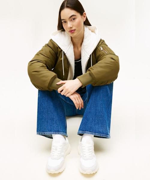 Tommy Hilfiger Белый кожаный кроссовок с новым воротником и шипами (T52G0Ars150Jt1P06)