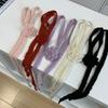 Handmade Crocheted Rose Wool Shawl Solid Color Long Narrow Scarves Sweet Knitted Scarf  Outdoor