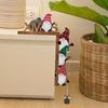 Door Corner Decoration Wood Christmas Faceless Old Man Corner Ornament Colorful Gnome Festive Decor Corner Ornament for Mirror Cabinet Furniture