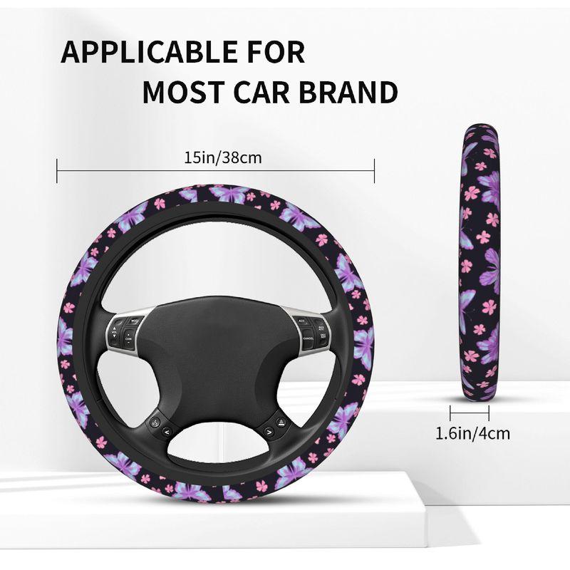Car Steering Wheel Cover Butterfly Sakura Flowers Cute Pattern Braid On The Steering Wheel Cover Car-styling Car Accessories