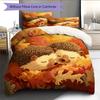 Leaf Hedgehog Pattern Bedding Quilt Set  Home Decoration  Gift (1 * duvet cover + 2 * pillowcase  without core)