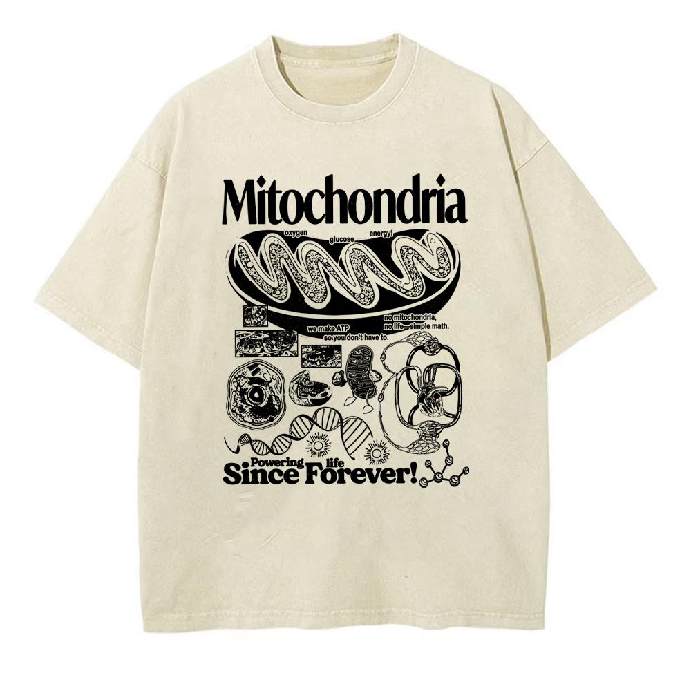 Humor Top Mitochondria Vintage Science Tshirt Retro Biology Graphic Tee 90s Academic Cell Diagram Print Cotton Tshirt Unisex Unisex