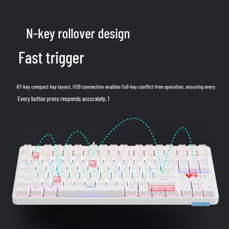 Rapoo V500PRO-87 87-клавишная проводная механическая игровая клавиатура