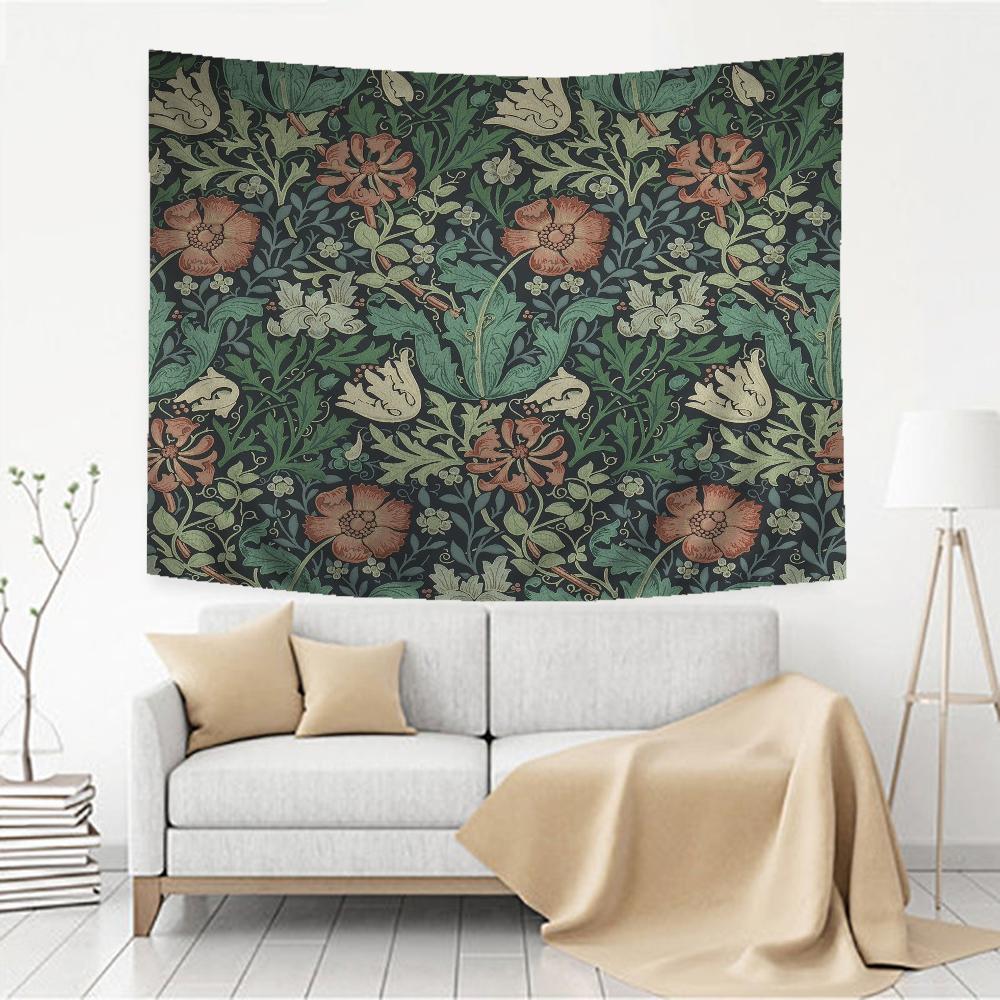 William Morris Strawberry Colorful Tapestry Wall Hanging Hanging Tarot Hippie Wall Rugs Dorm Art Home Decor