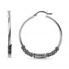 925 Sterling Silver Jewelry Oxidized Balinese Click-Top LARGE Hoop Earrings for Women Teen 60mm