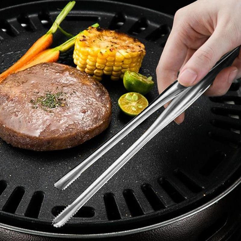 Кухонные щипцы для готовки, гриля, кухонные щипцы, термостойкие, из нержавеющей стали, щипцы для еды, многоцелевой зажим для еды, усиленные