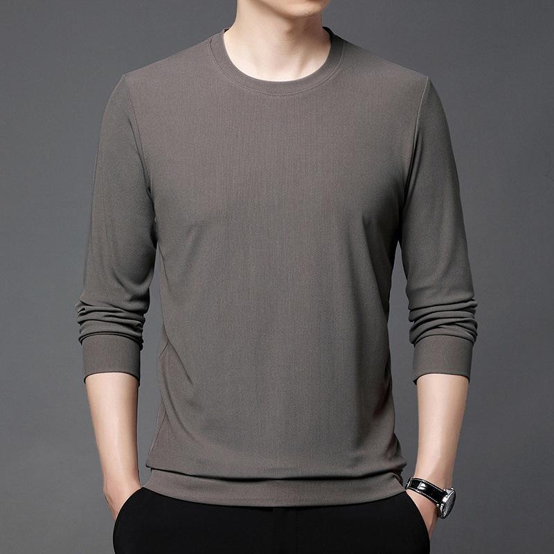 Мужская толстовка, новинка весны, тонкая мужская футболка с круглым вырезом и длинными рукавами для молодежи и среднего возраста, повседневная свободная рубашка