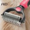 Mat Remover For Pets Pet Grooming Rake Double Sided Stainless Steel Blades Cat Deshedding Dual Side Brush Tool Undercoat for Dogs Cats Shedding
