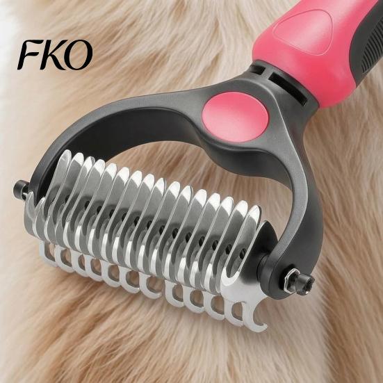 Mat Remover For Pets Pet Grooming Rake Double Sided Stainless Steel Blades Cat Deshedding Dual Side Brush Tool Undercoat for Dogs Cats Shedding