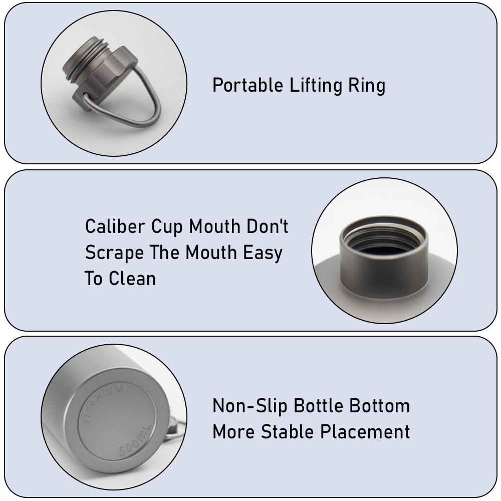 Титановая бутылка для воды 600 мл/800 мл, легкий вес для бутылки с водой для кемпинга на открытом воздухе