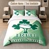 Custom Bedding Set Ireland Rugby Pattern, Print Name Text 1 Duvet Cover plus 2 Pillowcases Home Textile