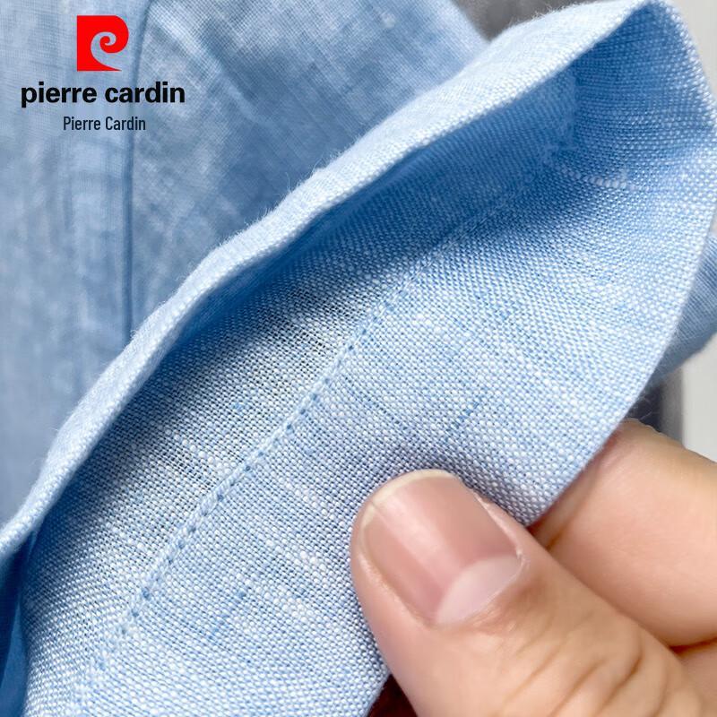 Pierre Cardin Мужская льняная рубашка с коротким рукавом 100%