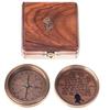 Brass Compass In Wooden Box