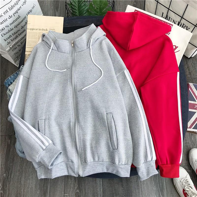 Womens Oversized Fleece-Lined Hooded Sweatshirt With Drawstring Loose Fit Winter Casual Top In Black Red Gray