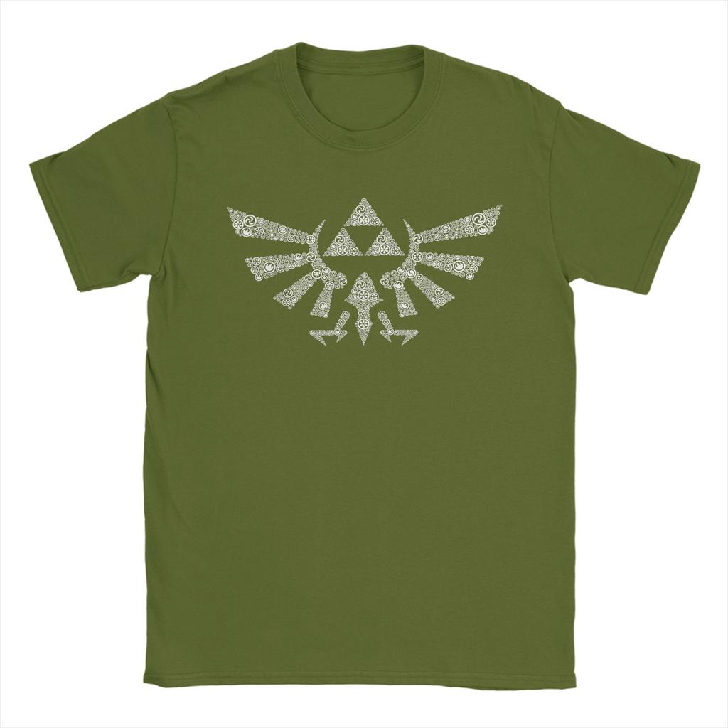 Zeldas Hyrule Crest EleУнисекс Трифорс Лого Футболки Унисекс 100% Хлопок Винтажные Футболки Футболки С коротким рукавом Одежда Подарок на День Рождения