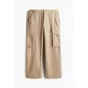 H M Loose Fit Canvas Cargo Pants Beige