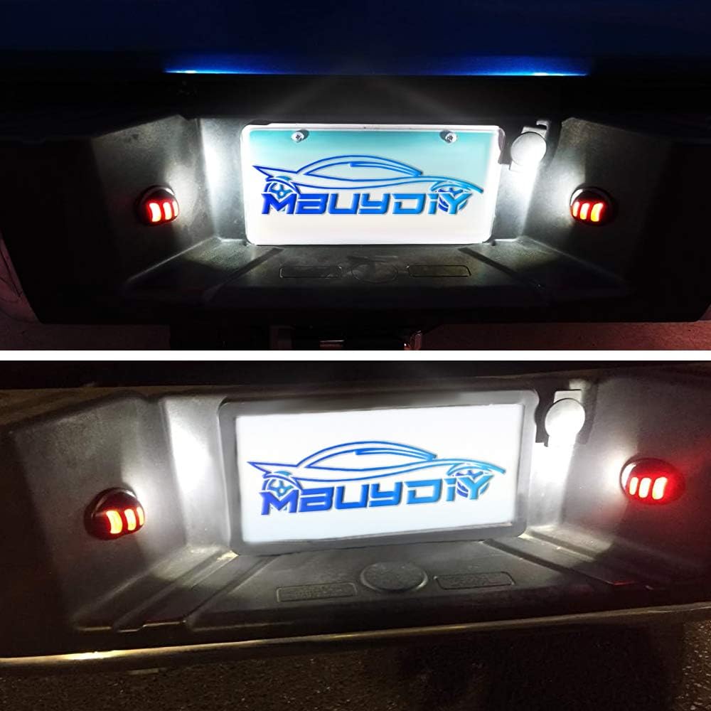 LED License Plate Light Lamp Assembly with Red OLED Neon Tube Compatible with Ford F150 1990-2014, F250 F350 1999-2016, Ranger 1983-2011, Excursion