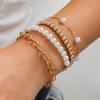 European & American Multi-Layer Beaded Bracelet Set: Imitation Pearl Fashion Accessory