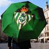 Real Betis Crest Artwork Automatic Folding Umbrella - 8-Rib Travel Umbrella with Auto Open/Close & Portable Gifts for holidays or birthdays