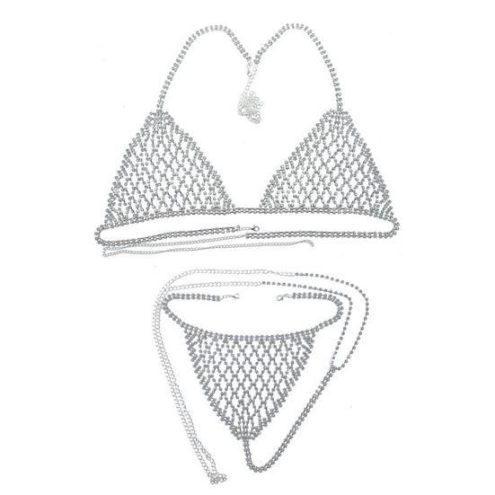 1 комплект, цепочка для тела, сексуальная регулируемая преувеличенная блестящая полая одежда, подарок, стразы, цепочка для тела в бикини, пляжный бюстгальтер, ювелирные изделия, одежда для ночного клуба