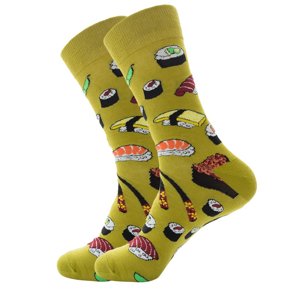 New INS Beer Corn Men's and Women's Socks Watermelon Dog Sushi Tide Socks Dog Socks Comfortable Breathable Socks