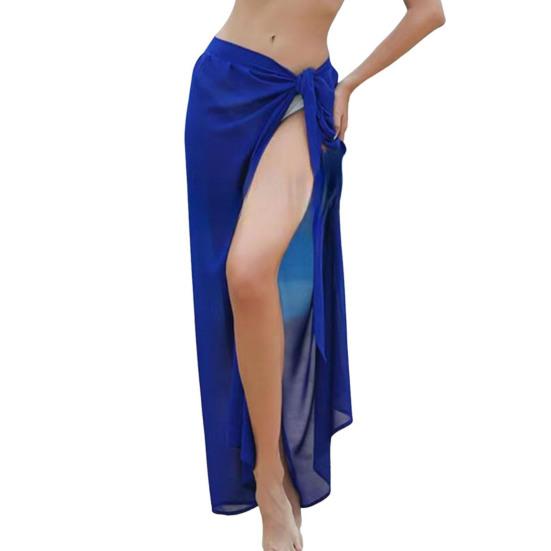 Женская пляжная юбка на шнуровке, однотонная, прозрачная, тонкая, быстросохнущая, струящаяся, солнцезащитная, бикини-накидка