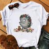 Summer Shirt Women Harajuku Kawaii Balloons Hedgehog T Shirt Femme White Casual Animal Print Camiseta Mujer Top Female T-Shirt