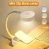 Мини LED Лампа для Чтения Книг Портативная Настольная Лампа с Клипсой 3 Режима Защита Глаз Работа от Батарей Регулируемая Яркость Прикроватная Лампа для Чтения USB Ночник