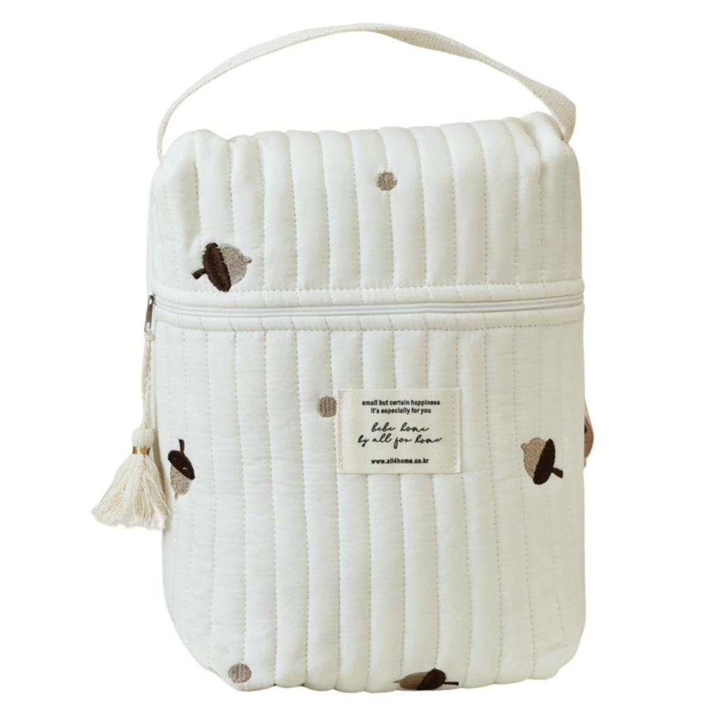 Baby Bottle Diaper Baby Bottle Quilted Embroidered Diaper Milk Case Pouch, Pouch, Multi-Pouch, Case, Pouch, Bag, (1, E-Acorn)