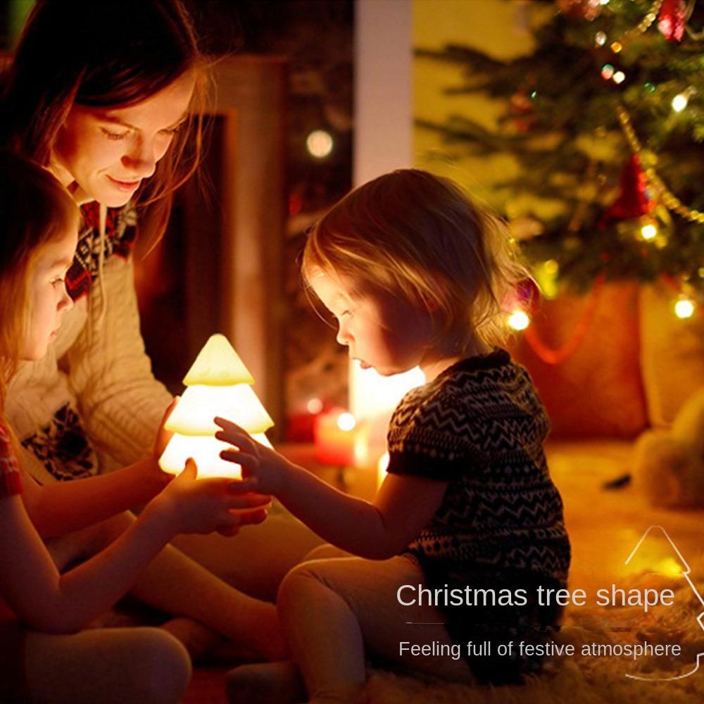 Рождественский подарок Рождественская елка Силиконовый ночник Силиконовый Семь цветов Креативный ночник для сна Зеленая рождественская елка