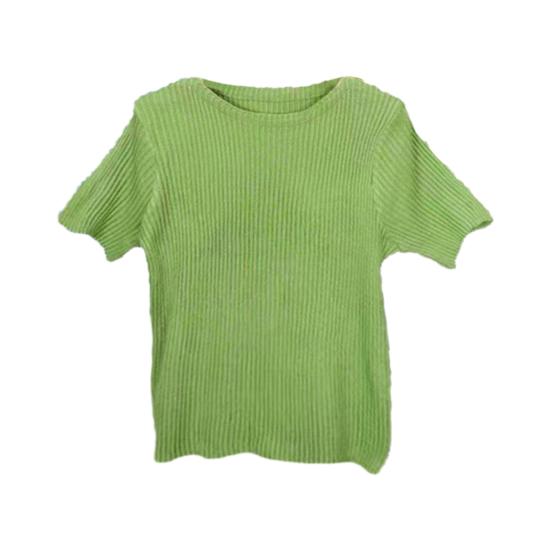 Женские топы Slim Fit, однотонные, ребристые, с круглым вырезом и коротким рукавом, эластичные, с короткими рукавами, топы для повседневной носки