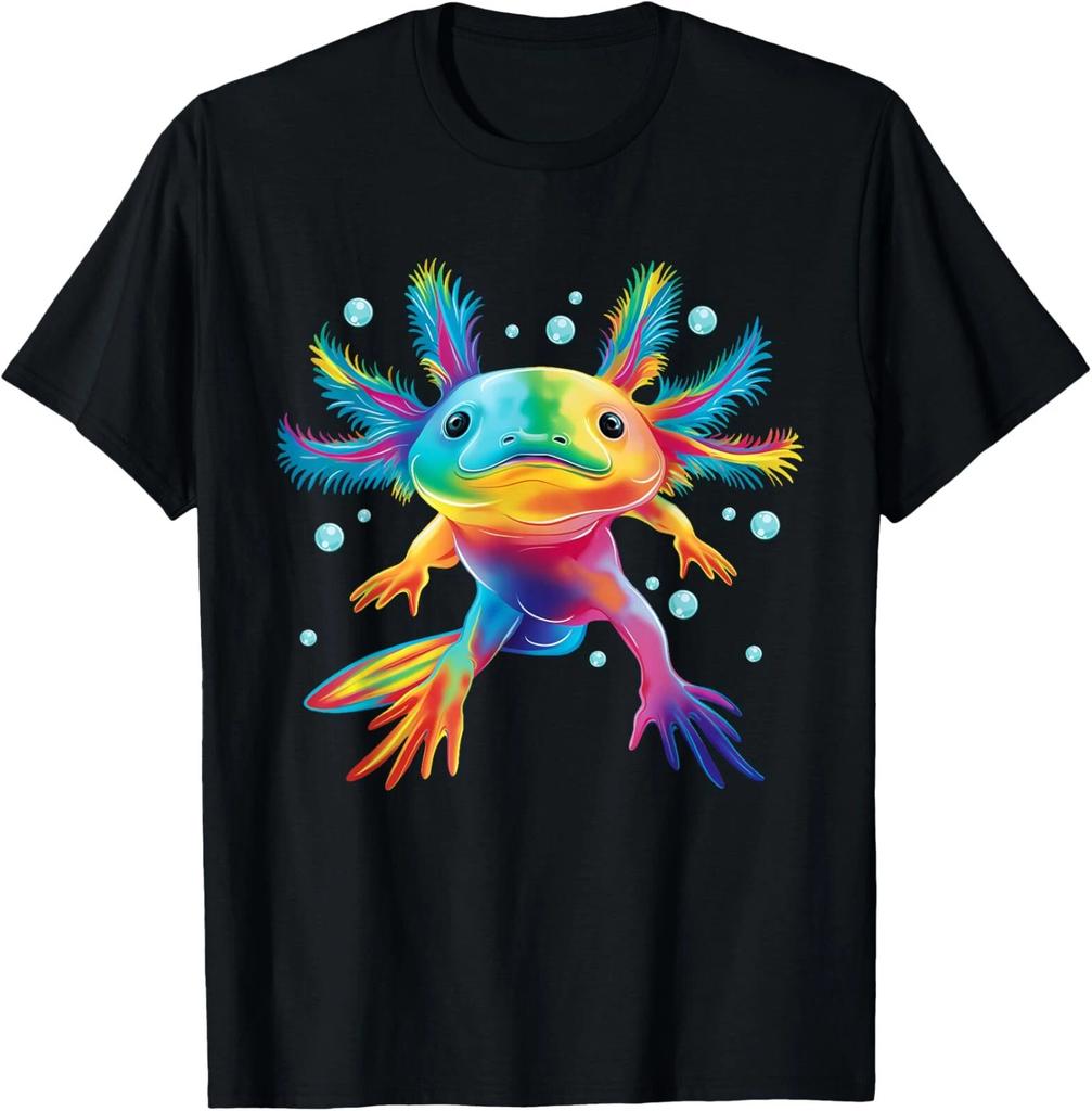 Cute Axolotl Colorful Axolotl Art Girls Boys Kids T-Shirt