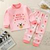 Winter Kids Long Sleeve O Neck T Shirt Pants Set Casual Baggy 2pcs Suit Cotton Cartoon Printes Outfit