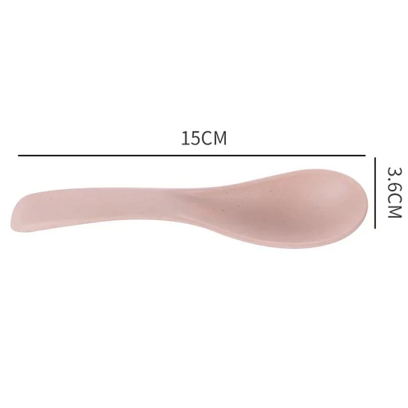 Пшеничная солома Маленькая ложка Ложка Ложка Пластиковая Суп Столовая посуда Скандинавский стиль Детский Десерт Подарок Мебель Предмет первой необходимости