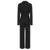 Womens Fashion Jumpsuit Button Front Design Casual Solid Color Turn Down Collar Long Sleeve Coverall