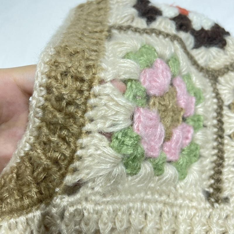 Вязаная балаклава с цветочным узором для студентов, взрослых, ветрозащитная зимняя шапка, шапка для защиты шеи, подростковая шапка для тепла, шапка для велоспорта