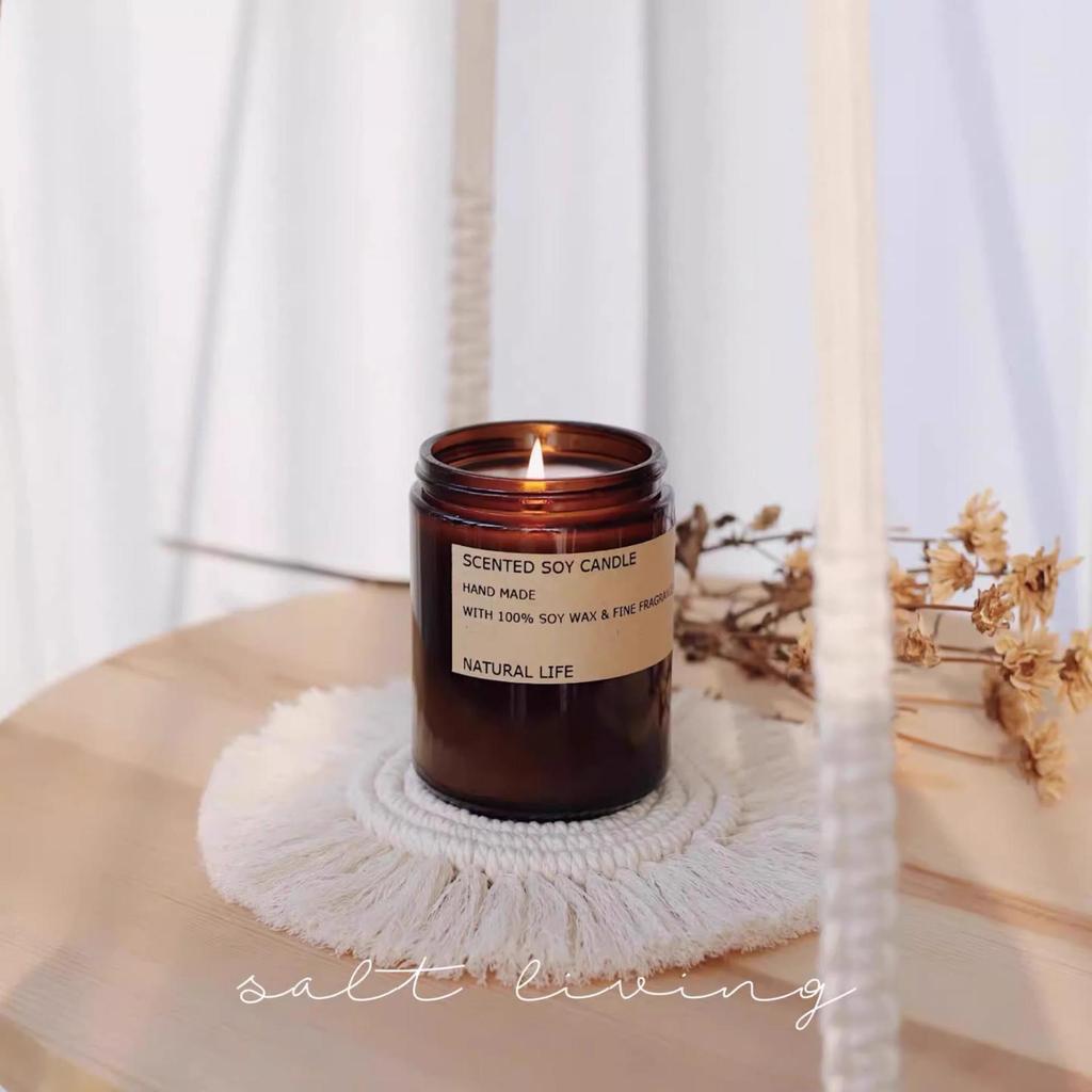 Hand-Woven White Cotton Linen Tassel Coaster - Heat Insulation Pad