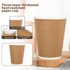Disposable Paper Cups With Lids 7 Oz, Insulated Takeaway Cups, Corrugated Double Wall