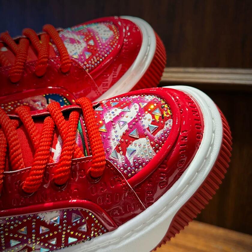 Популярная мужская обувь полна кед на ромбовидной подошве, обуви парикмахера и сценической обуви из ткани с принтом A11