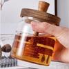 High-quality Glass Honey Pot Jars Container Organizer Transparent Honey Dipper Stick and Jar Sets with Wooden Lid Kitchen Items