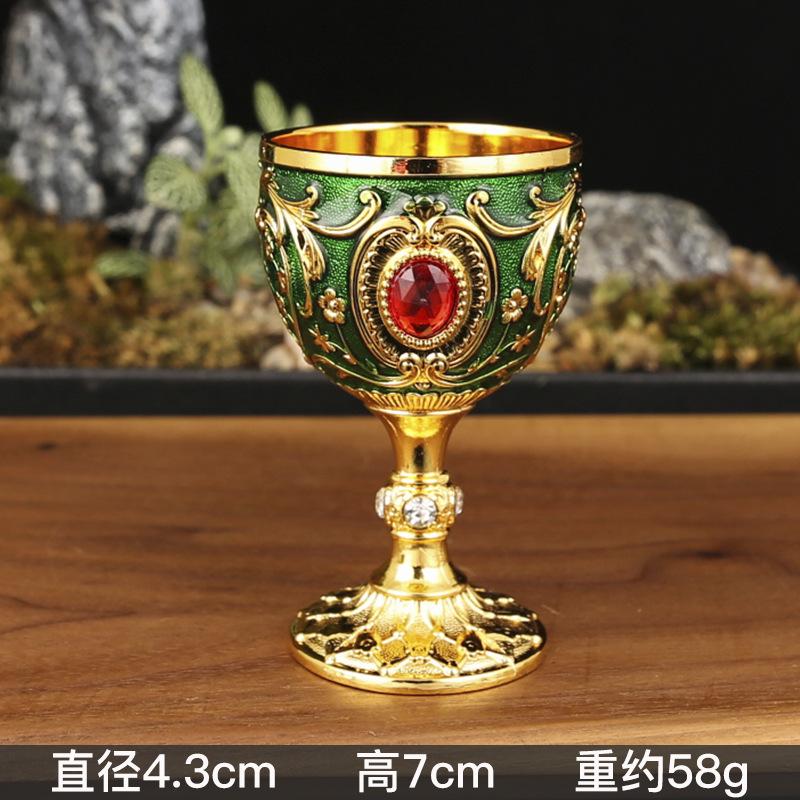 Classic European High-end Metal Small Wine Cup One Creative Household Vintage Wine Glass