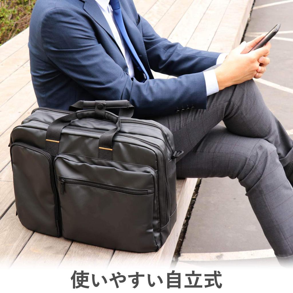 ELECOM Деловая сумка 3WAY Два воздушных отделения Совместима с дюймовым ПК Водоотталкивающая Включает держатель для переноски Черный (Рюкзак/Сумка/Плечо) 15,6