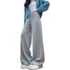 Womens Striped Fleece Wide Leg Pants High Waist Loose Slim Casual Trousers Fall 2026