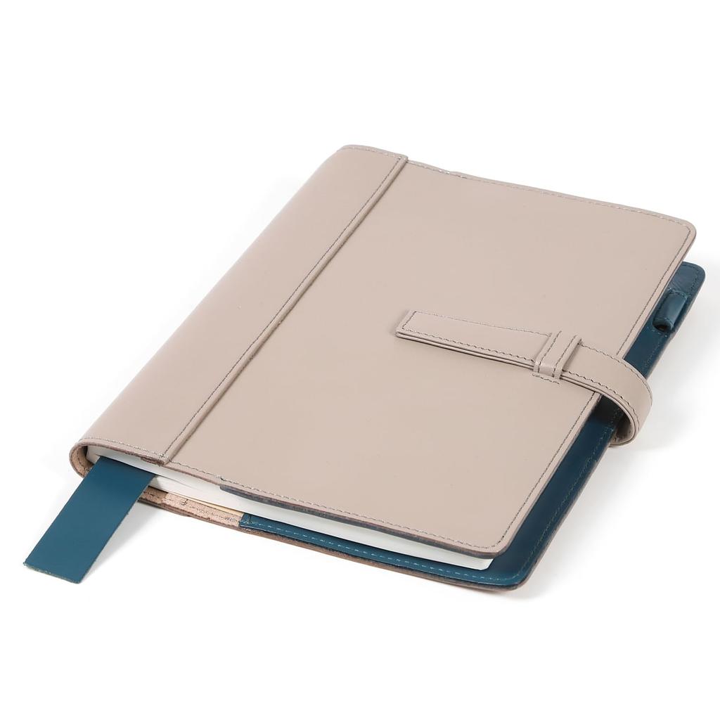 Обложка для блокнота Lightex A5 Совместима с Hobonichi и органайзером из натуральной коровьей кожи Серого размера, Cousin, Кожа, Двухцветная, Обложка, CV-Monoleather,