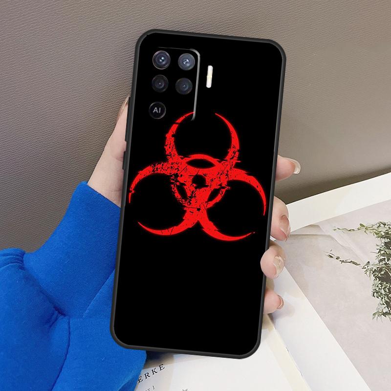 Biohazard Symbol Case For Oppo A77 A57 A17 A60 A80 A40 A74 A54 A94 A78 A98 A18 A38 A58 A96 A76 A16 A15 A5 Pro