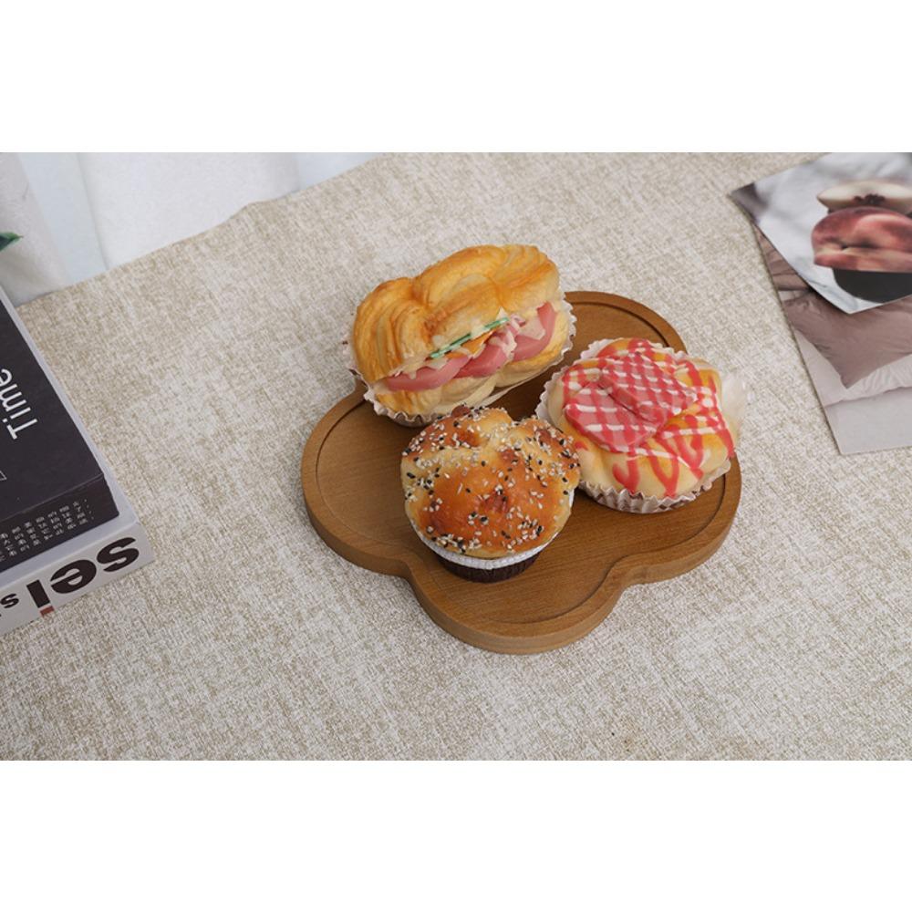 Small Round Wooden Tray for Decor, Irregular Footed Tray for Display Aromatherapy, Candle, Crystal, Trinkets