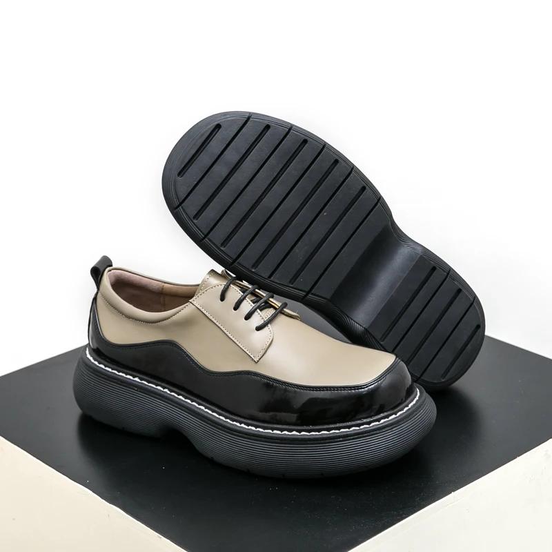 Модная мужская кожаная обувь Оксфорды ручной работы на шнуровке, повседневная обувь, мужская удобная формальная обувь для платья, уличная повседневная обувь Дерби, кроссовки