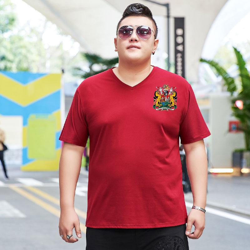 Новая мужская футболка с короткими рукавами Fat Man, простая модная хлопковая футболка, большой топ Fat Man XXXXXL