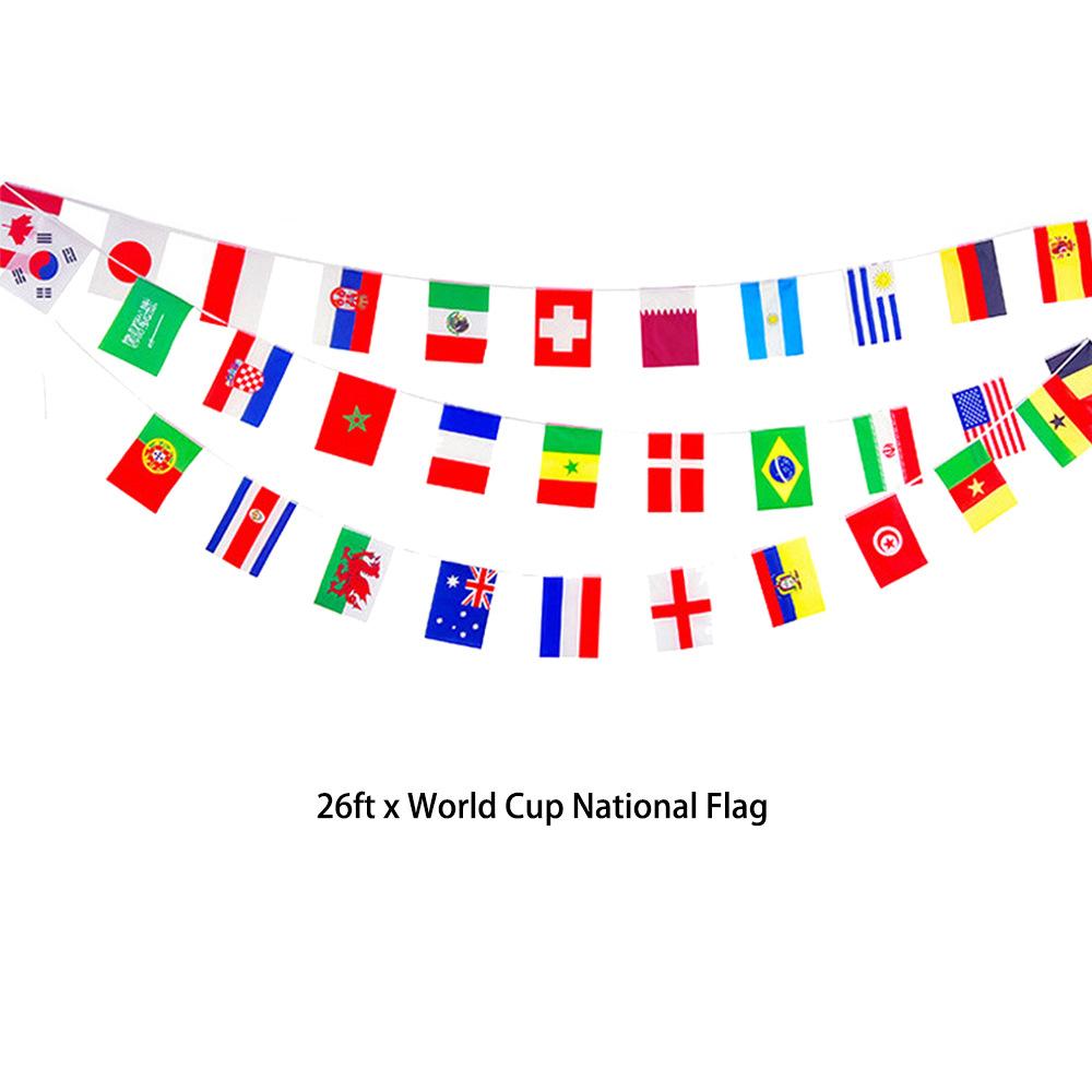 2022 World Cup Balloon Banner Decoration Set World Cup Party Arrangement Football Theme Flag Photo Props
